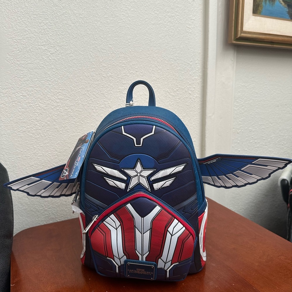 Loungefly Captain America Backpack - Red, Blue, White - Picture 4 of 4